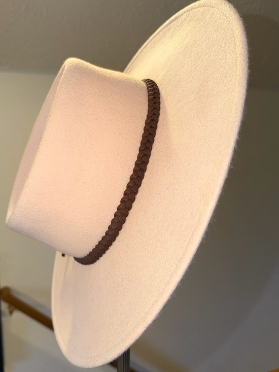 Scala Cowboy Blush Wool Hat w/Braided Leather Band OS main image 7